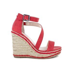 SEVEN DIALS Womens Red 1/2" Platform Berlina Toe Wedge Espadrille Shoes 6 M